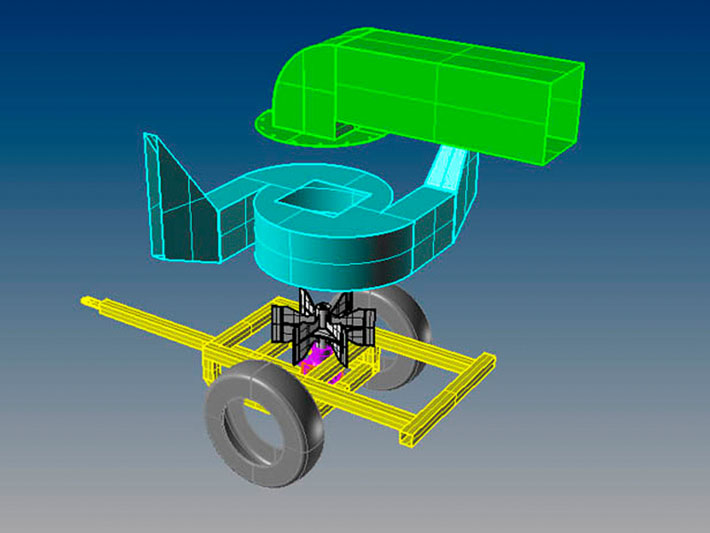 Modelo 3D del diseño máquina agrícola TPC realizado por Imbris