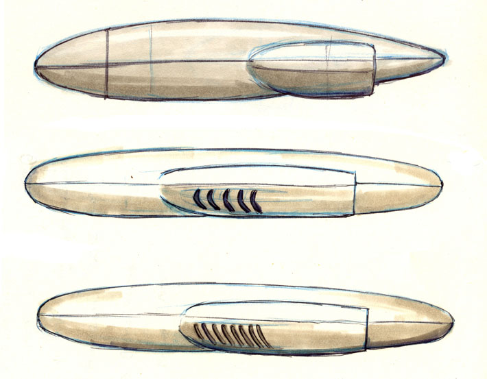 Croquis del diseño del submarino CETMAR realizado por Imbris